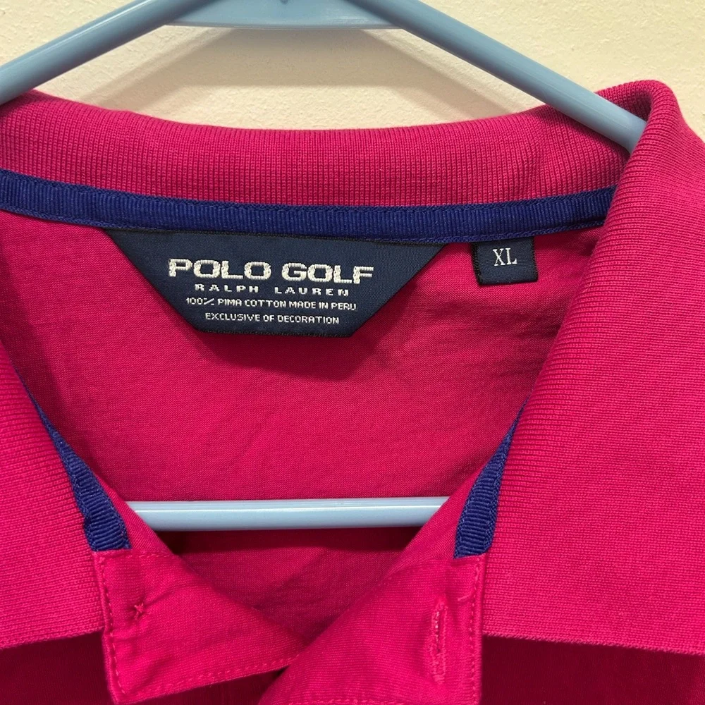 RLX Ralph Lauren Polo Shirt XL Magenta Golf Short Sleeve Sycamore Hills Pima 90s